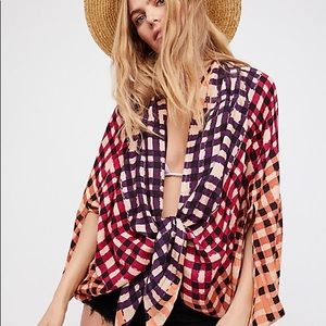 FREE PEOPLE Retrograde kimono (berry combo)